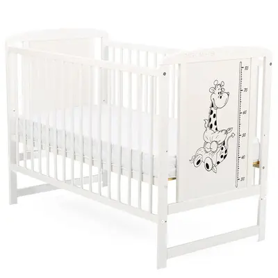 BabyNeeds - Patut din lemn Timmi Girafa 120x60 cm, Alb BYNBOTIMG01AL