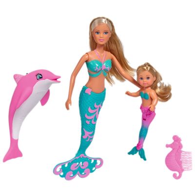 Set simba steffi love mermaid friends papusa 29 cm, papusa 12 cm, delfin si accesorii hubs105733336