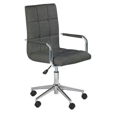 Scaun birou copii hm gonzo 3, tapiterie stofa, cadru polipropilena, inaltime reglabila, brate tapitate, 90 kg, gri inchis drm4870