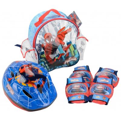 Set accesorii protectie pentru bicicleta role trotineta Saica 9446 Spiderman - SOLSA9446