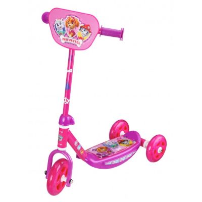 Trotineta pentru copii cu 3 roti Saica Paw Patrol Girls 2277 cu roti din silicon roz cu mov - SOLSA2277