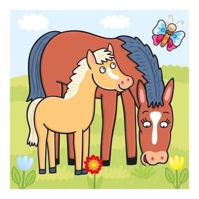 Baby puzzle - animalute jucause (3,4 si 5 piese)