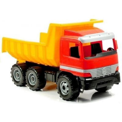 Camion cu basculanta din plastic pentru copii Lena cu licenta Mercedes 63cm cu 3 axe - SOLLE02041
