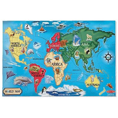Puzzle de podea Harta Lumii World Map Melissa and Doug - OKEMD0446