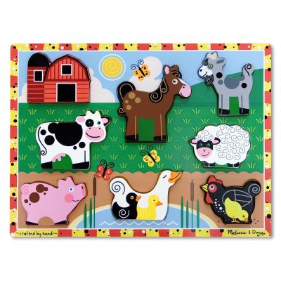 Puzzle lemn in relief  Animale de ferma Melissa and Doug - OKEMD3723