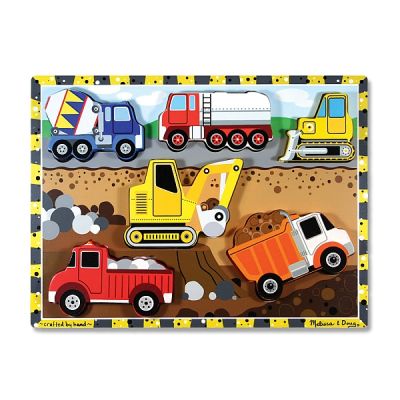 Puzzle lemn in relief Utilaje pentru constructii Melissa and Doug - OKEMD3726