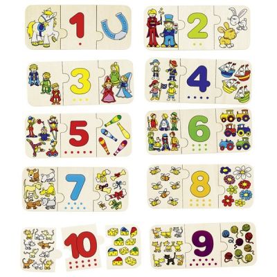 Puzzle lemn cu autocorectie invata Numerele - OKEGOKI57594