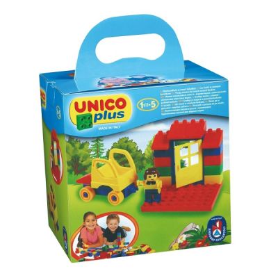 Set constructie Unico Casa cu vehicul 19 piese - SOLUN8512