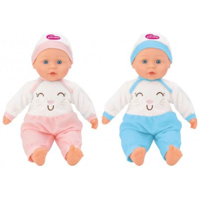 Papusa fetita cu sunete 40 cm Globo Bimbo 39461 cu costum pisicuta roz sau bleu si caciula - SOLGL39461