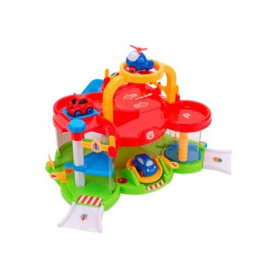 Garaj cu 2 masini si un elicopter Globo Vitamina G - SOLGL05259