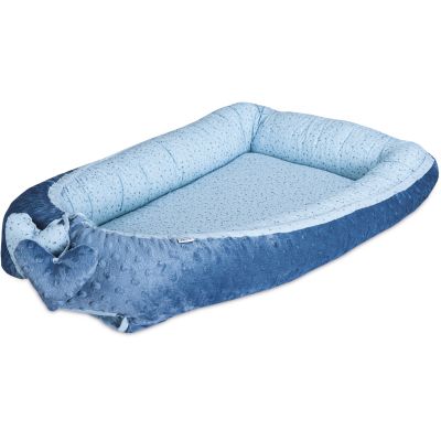 Baby nest cu 2 fete, blue hearts - cu 2 fete și 2 inimioare - 72 x 42 x 15cm