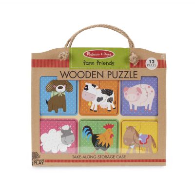 Primul meu puzzle eco din lemn Prieteni de la Ferma - Melissa & Doug - OKEMD31363