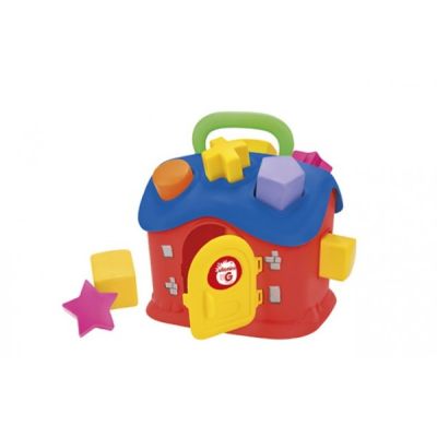 Casuta cu sortator Globo cu 13 piese din plastic multicolor - SOLGL05379