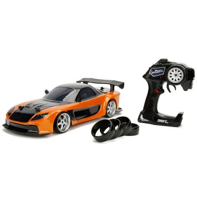 Masina jada toys fast and furious mazda rx-7 drift cu anvelope si telecomanda hubs253209001