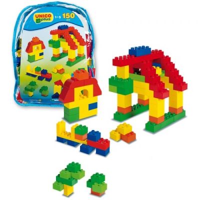 Rucsac transparent din plastic cu 150 piese Unico multicolor  - SOLUN8556