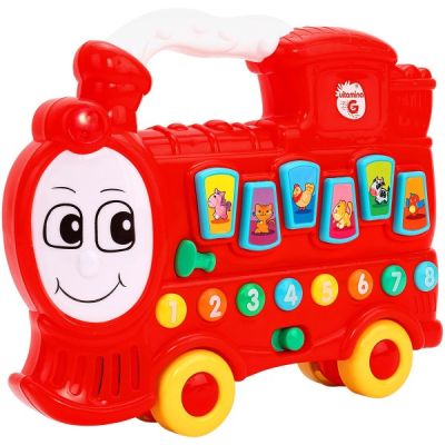 Jucarie muzicala Locomotiva Cho Cho Globo cu sunete si lumini  - SOLGL05305