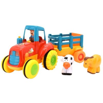 Jucarie muzicala Tractor cu remorca Globo cu sunete si 3 figurine incluse - SOLGL05284