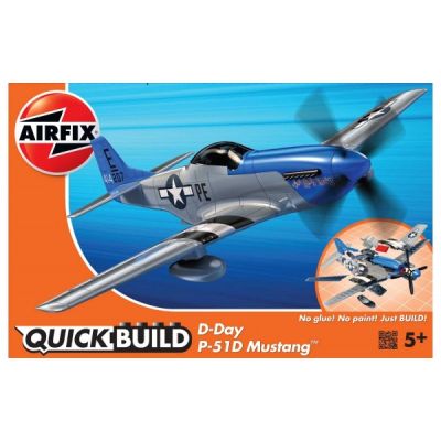 Kit cosntructie Airfix Quick Build Avion D-Day P-51D Mustang - SOLAFJ6046