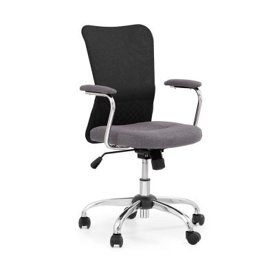 Scaun birou copii hm andy, roti pivotante, mecanism balans, inaltime ajustabila, stofa/piele ecologica, cu brate, 102 kg, negru drm8654