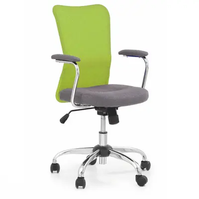 Scaun birou copii hm andy, mesh/stofa, ergonomic, cadru cromat, inaltime ajustabila, mecanism balansare, 102 kg, verde drm2592