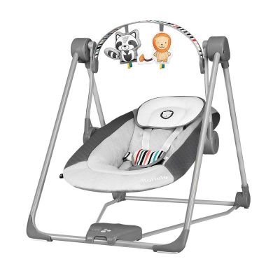 Lionelo - Fotoliu balansoar Otto Cozy Pliabil, Cu melodii, Cu leganare, 57x55 cm, Gri BYNLO-OTTO_COZY_GREY