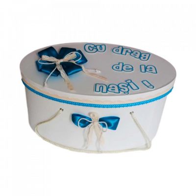 Cutie trusou botez personalizata Baieti cu decor turcoaz Denikos® 236 NKO1792