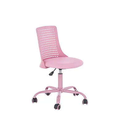 Scaun birou copii din polipropilena hm pure, piele ecologica, baza vopsita, inaltime reglabila, rotire 360 ˚, 80 kg, roz drm8674