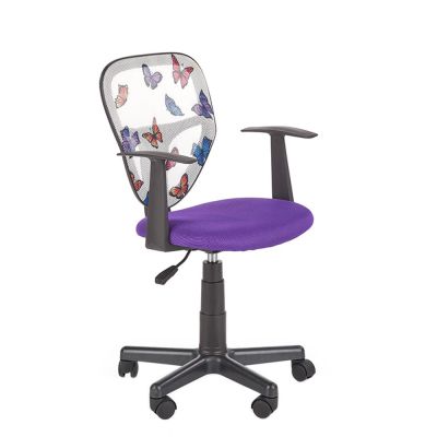 Scaun birou copii hm spiker, mesh, cadru polipropilena, cu brate, ajustabil pe inaltime, 100 kg, mov drm8708