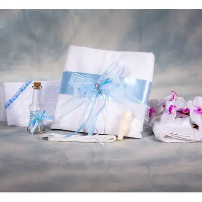 Trusou botez pentru baietei cu fluturasi bleu NK030 NKO984