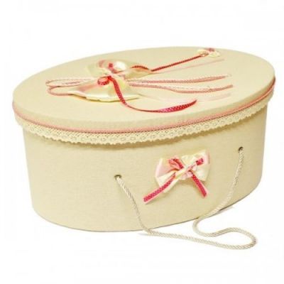 Trusou de botez si cutie decorata cu fluturasi si fundite roz pentru fete LG205-1 NKO1359