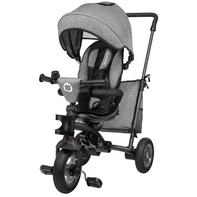 Lionelo - Tricicleta Tris Stone Grey Mecanism de pedalare libera, Suport picioare, Control al directiei, Scaun reversibil, Rotire 360 grade, Pliabila, Gri BYNLO-TRISSTONE_GREY
