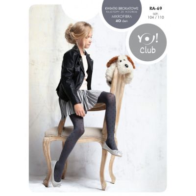 Dres microfibra 40 den cu floricele sclipitoare RA-69