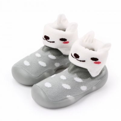 Mocasini gri cu talpa de silicon antiderapanta - Kitty MDd2365-3-MOC4