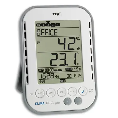 Termo-higrometru profesional cu functie de inregistrare a datelor tip Data Logger, KLIMALOGG PRO TFA 30.3039.IT