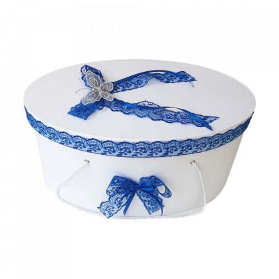 Cutie trusou botez dantela albastra si fluturas Baietei Denikos® 381 NKO1938