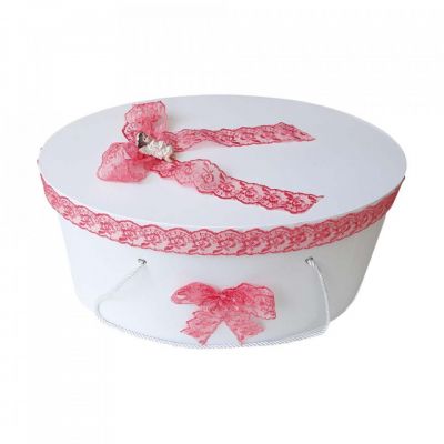 Cutie trusou botez dantela corai si ingera Fetita Denikos® 385 NKO1942