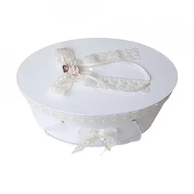 Cutie trusou botez dantela crem / ivoire si ingeras baieti Denikos&reg; 386 NKO1943