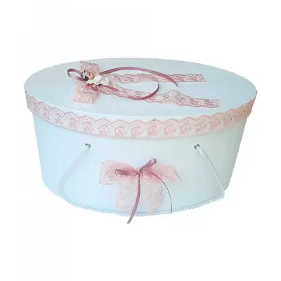 Cutie trusou botez dantela dusty rose si ingeras pentru fete Denikos&reg; 390 NKO1947