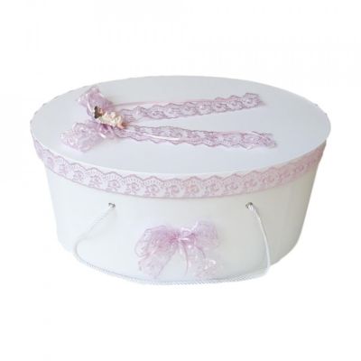 Cutie trusou botez cu dantela lila si ingeras fetita Denikos® 387 NKO1944