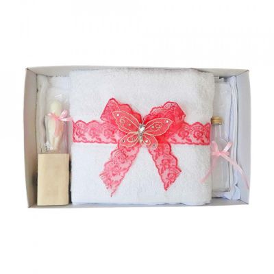 Trusou botez dantela corai si fluturas pentru Fetite Denikos® 416 NKO1973