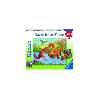 PUZZLE DINOZAURI LA RAU, 2x24 PIESE - ARTRVSPC05030