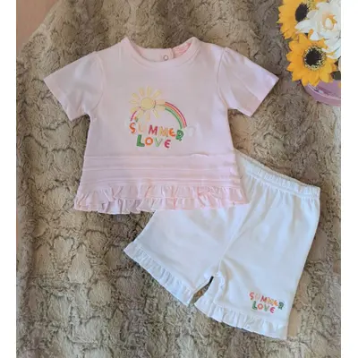 Compleu cu pantaloni scurti cu volanase Summer Love 15625-1