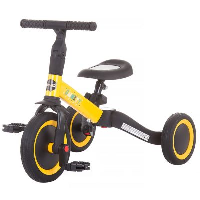 Tricicleta si bicicleta chipolino smarty 2 in 1 yellow hubtrksm0202ye