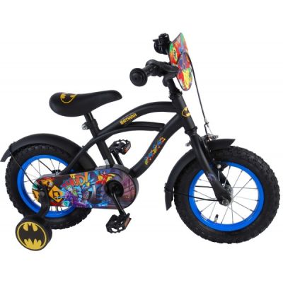 Bicicleta Volare pentru baieti 12 inch cu roti ajutatoare Batman partial montata - SOLVOL81234-IT
