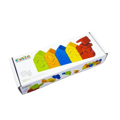 Jucarie Din Lemn Cubika, Set de constructii “Turnuri” KRT15016