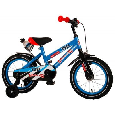 Bicicleta pentru copii Volare Super Children Blue 91431 14 inch cu roti ajutatoare si frana de mana - SOLVOL91431