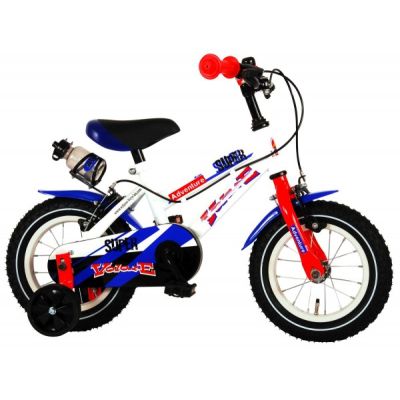 Bicicleta pentru copii Volare Super Children White 91240-IT 12 inch cu roti ajutatoare si frana de mana - SOLVOL91240-IT