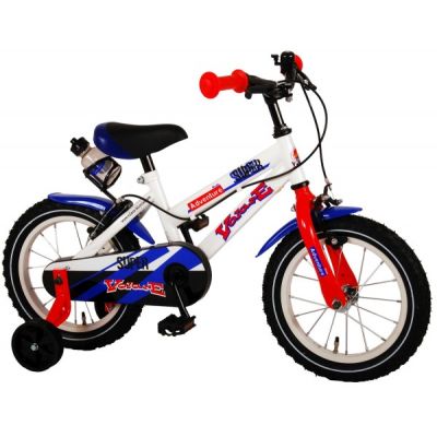 Bicicleta pentru copii Volare Super Children White 91436-IT 14 inch cu roti ajutatoare si frana de mana - SOLVOL91436-IT