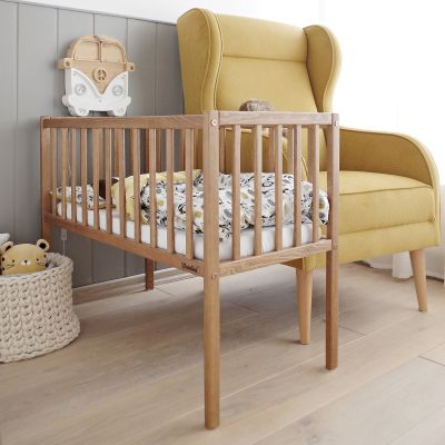 Patut Mic, Co-sleeping Din Lemn, Classic Vintage Cu Saltea Cocos Spuma Cocos 90 X 40 X 7 Cm Pjbbedside_vintage