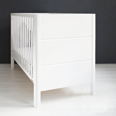 Patut Din Lemn Pentru Bebe, Inaltime Saltea Reglabila, Smooth Alb 120x60 Cm Pjbsmooth_cot_white